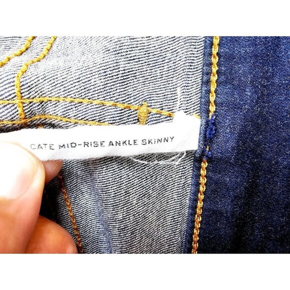 Rag Bone Size 24X25 Women Cate Mid Rise Ankle Skinny Blue Denim Carmen Jeans USA - Picture 6 of 14